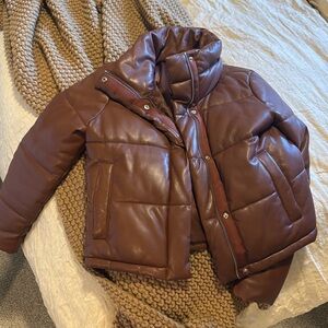 Abercrombie leather puff